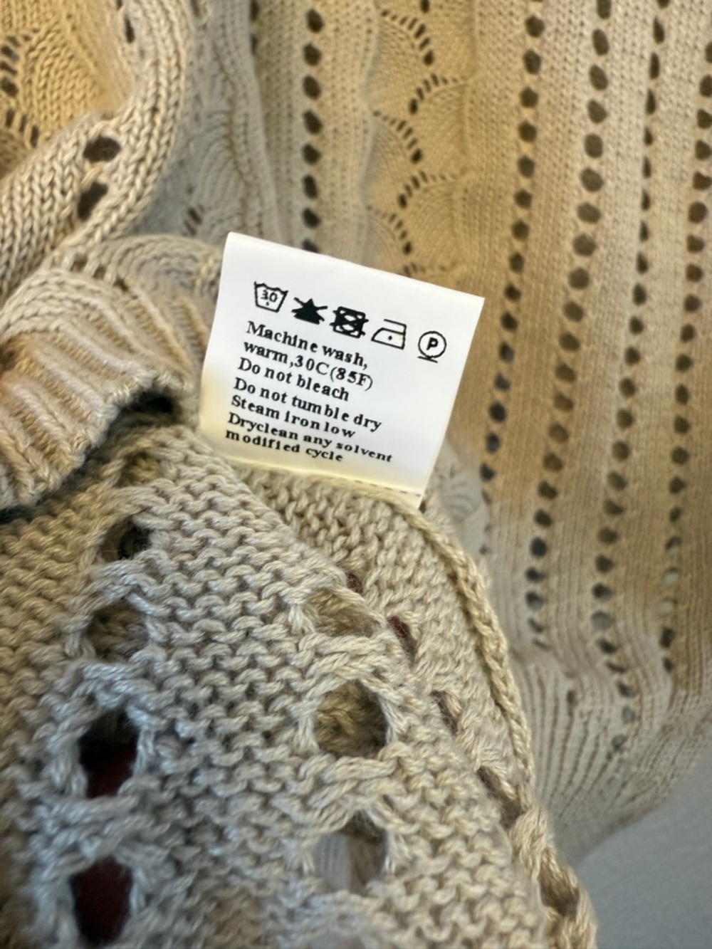 Flutter Sleeve Knit Top, in Tan, Size Large - Picture 10 of 14